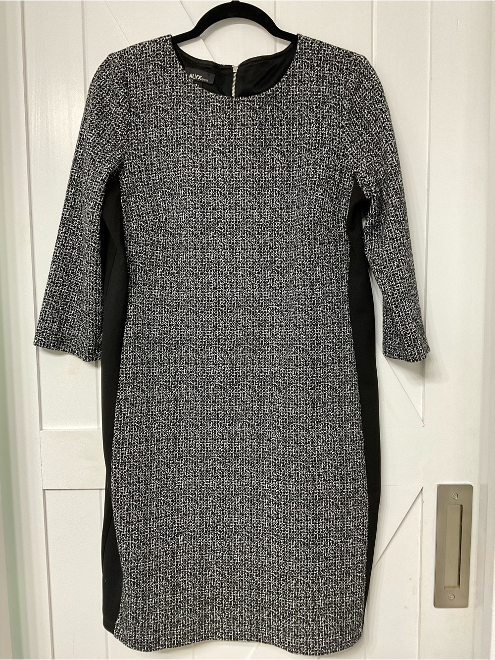 ALYX Womens Black Midi Dress Long Sleeve Scoop Neck Size 10